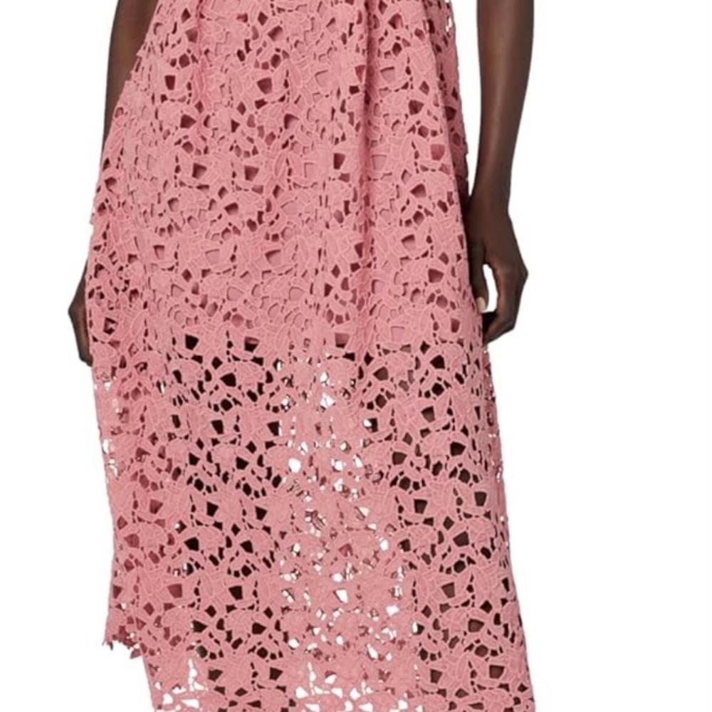Astr Pink Mauve Lace MIDI Dress